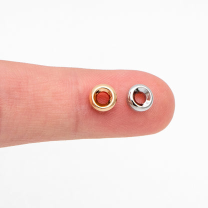 20pcs Gold/ Silver Tone Round Spacer Beads, 6mm, Jewelry Making Supplies Wholesale (GB-3510)