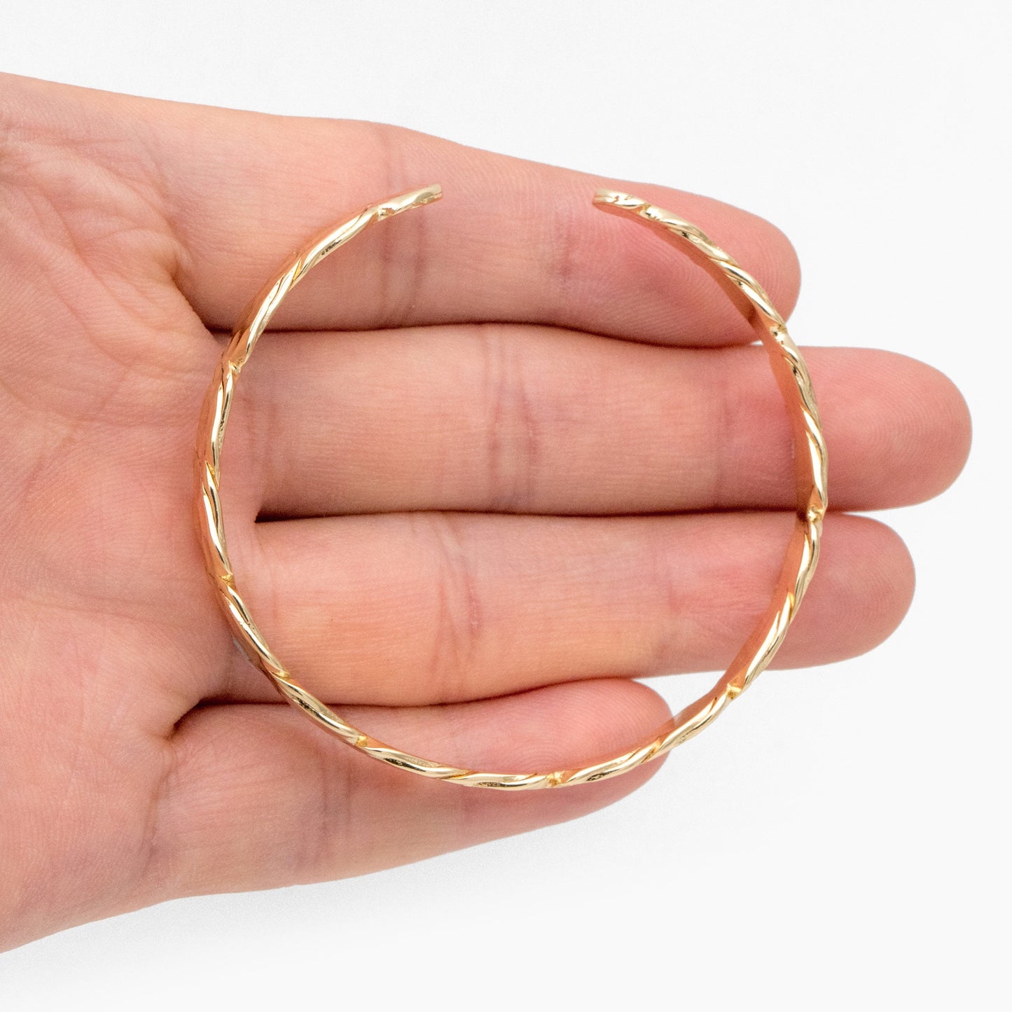 1pcs Gold Hammered Bangle Bracelet, Stackable Bracelets, Adjustable Bangle Bracelet (GB-3533)