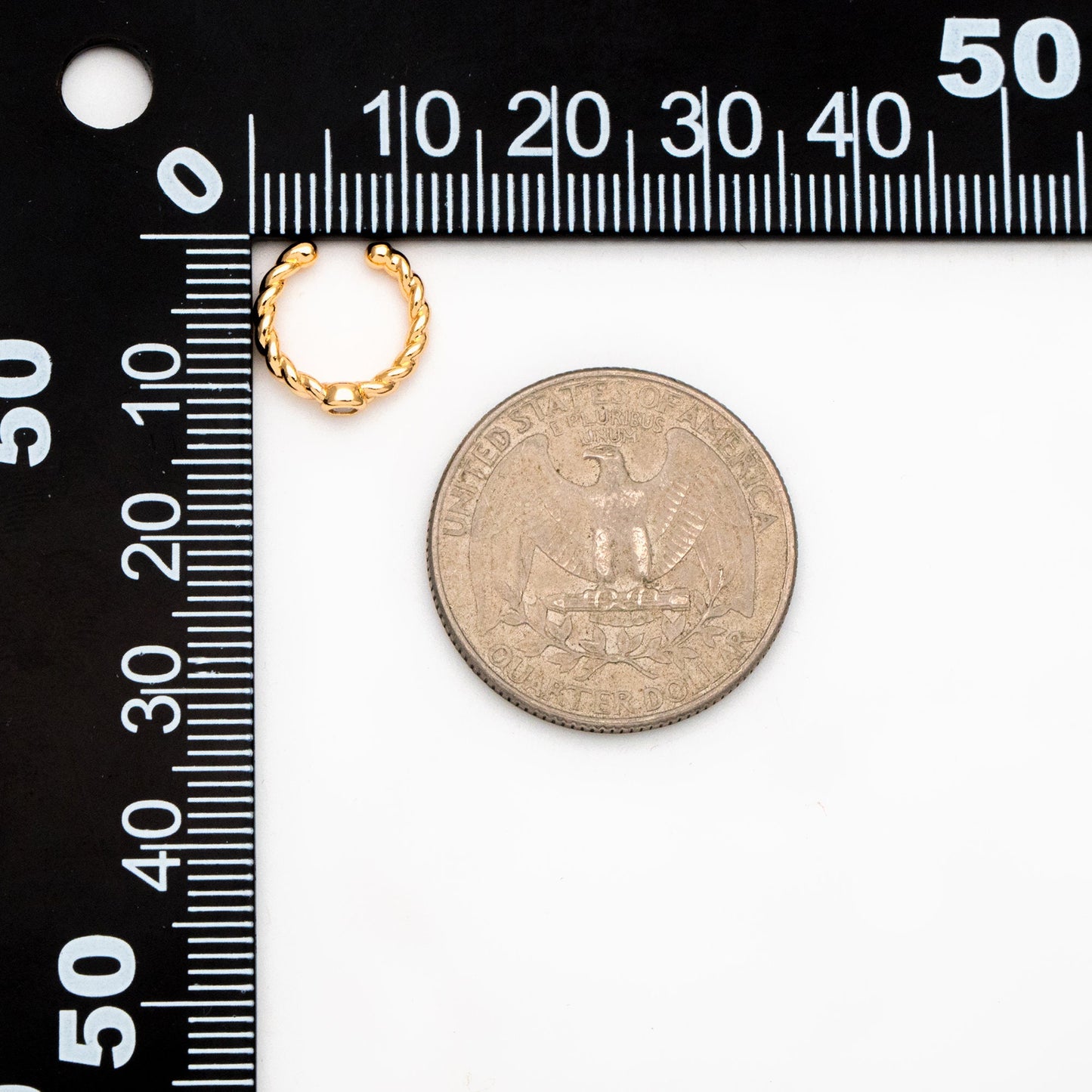 10pcs Clear Cubic Zirconia Adjustable Gold Ear Cuffs, Gold plated Brass Earwire Earring Clips (GB-3534)