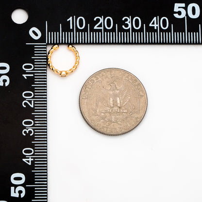 10pcs Clear Cubic Zirconia Adjustable Gold Ear Cuffs, Gold plated Brass Earwire Earring Clips (GB-3534)