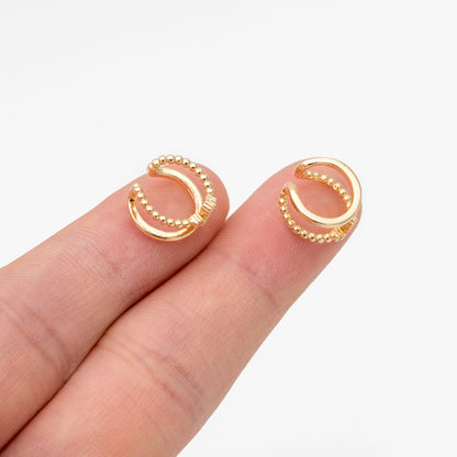 4pcs CZ Pave Cross Ear Cuff, Double Band Ear Cuff, Dainty Earcuff Earring (GB-3539)