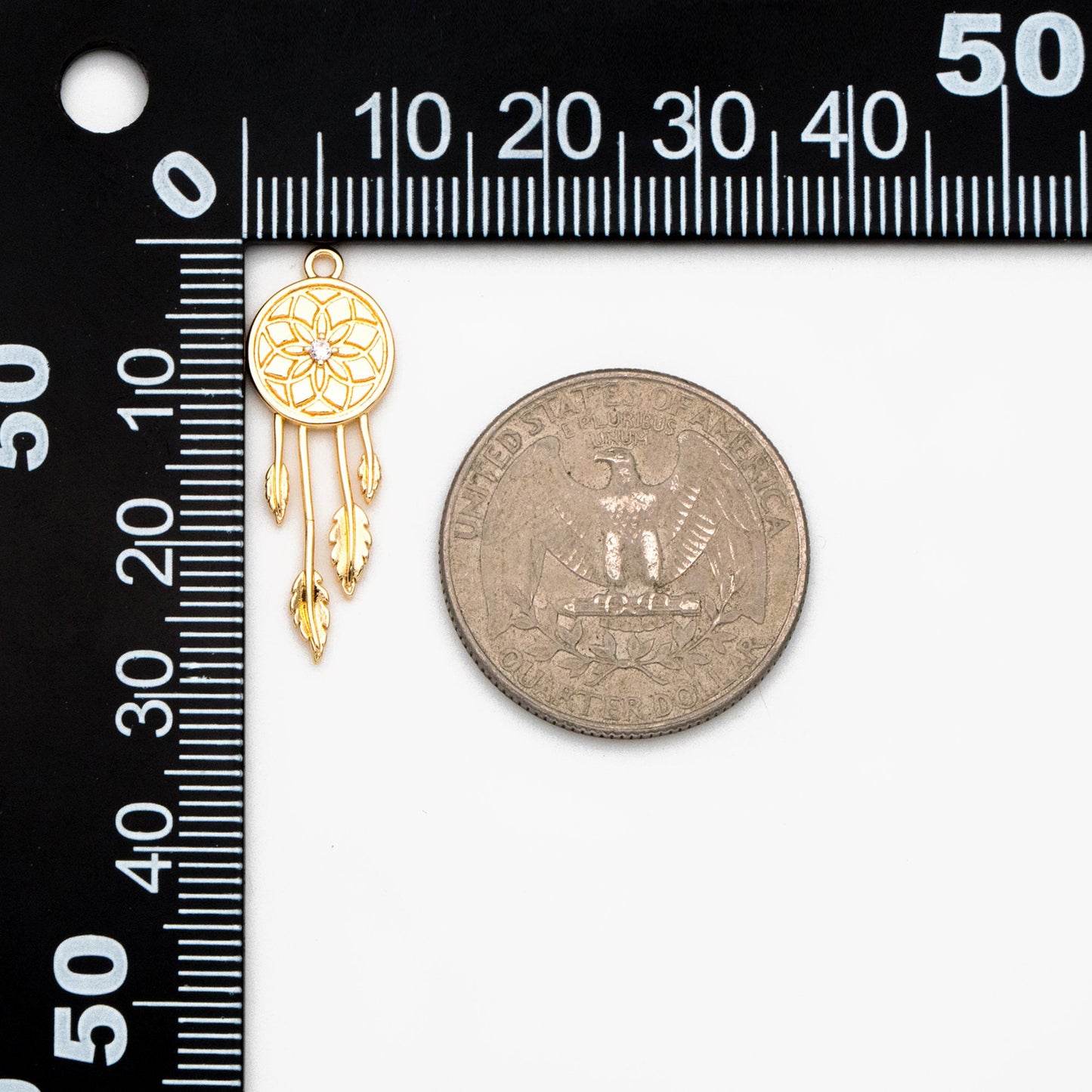 4pcs Gold Dreamcatcher Charms, Necklace Pendant Boho Charm for Jewelry Making Bohemian Inspired, Dangle Earring Component (GB-4639-B)