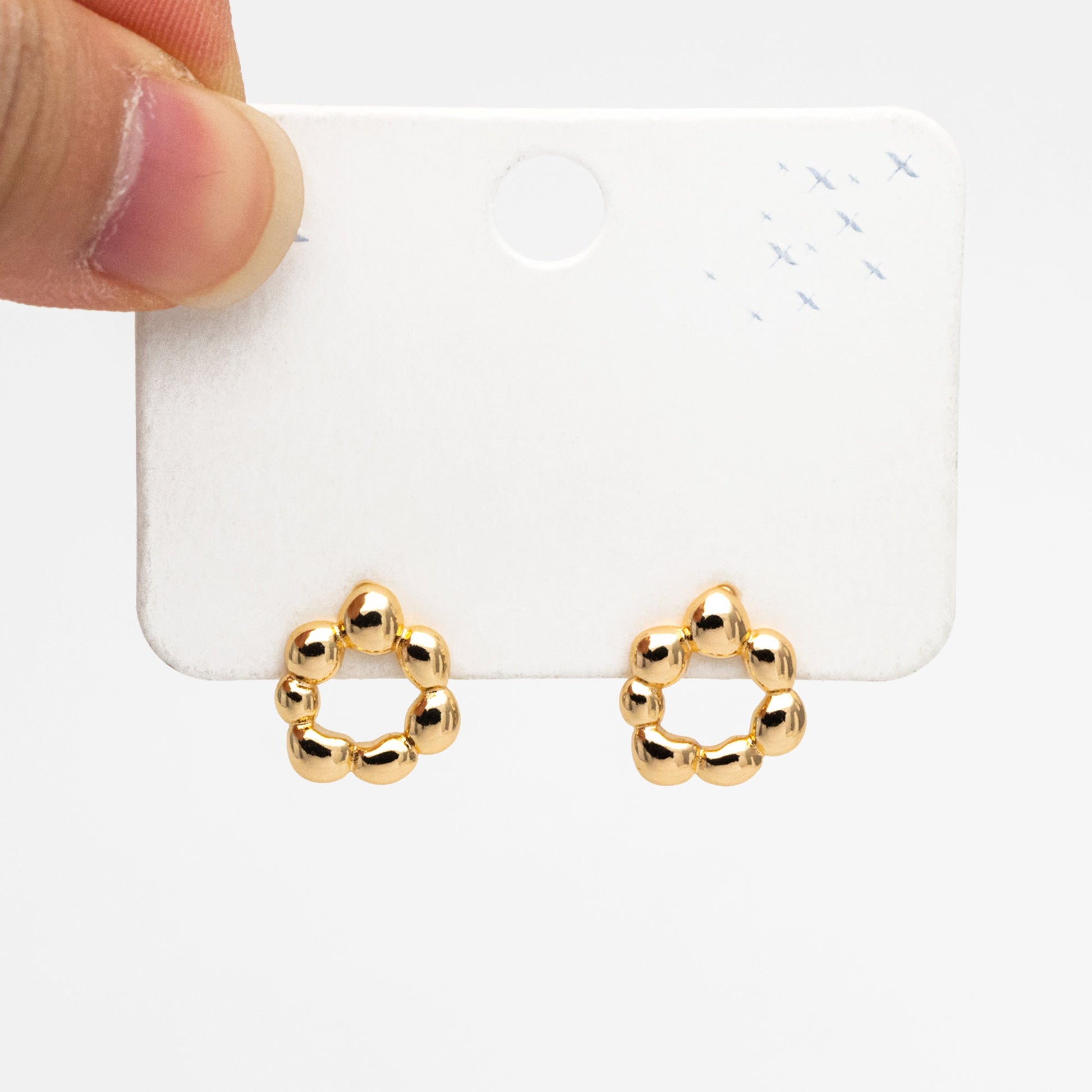 10pcs Gold Irregularity Circle Earrings, Minimalist Stud Earrings, Jewelry Supplies (GB-3548)