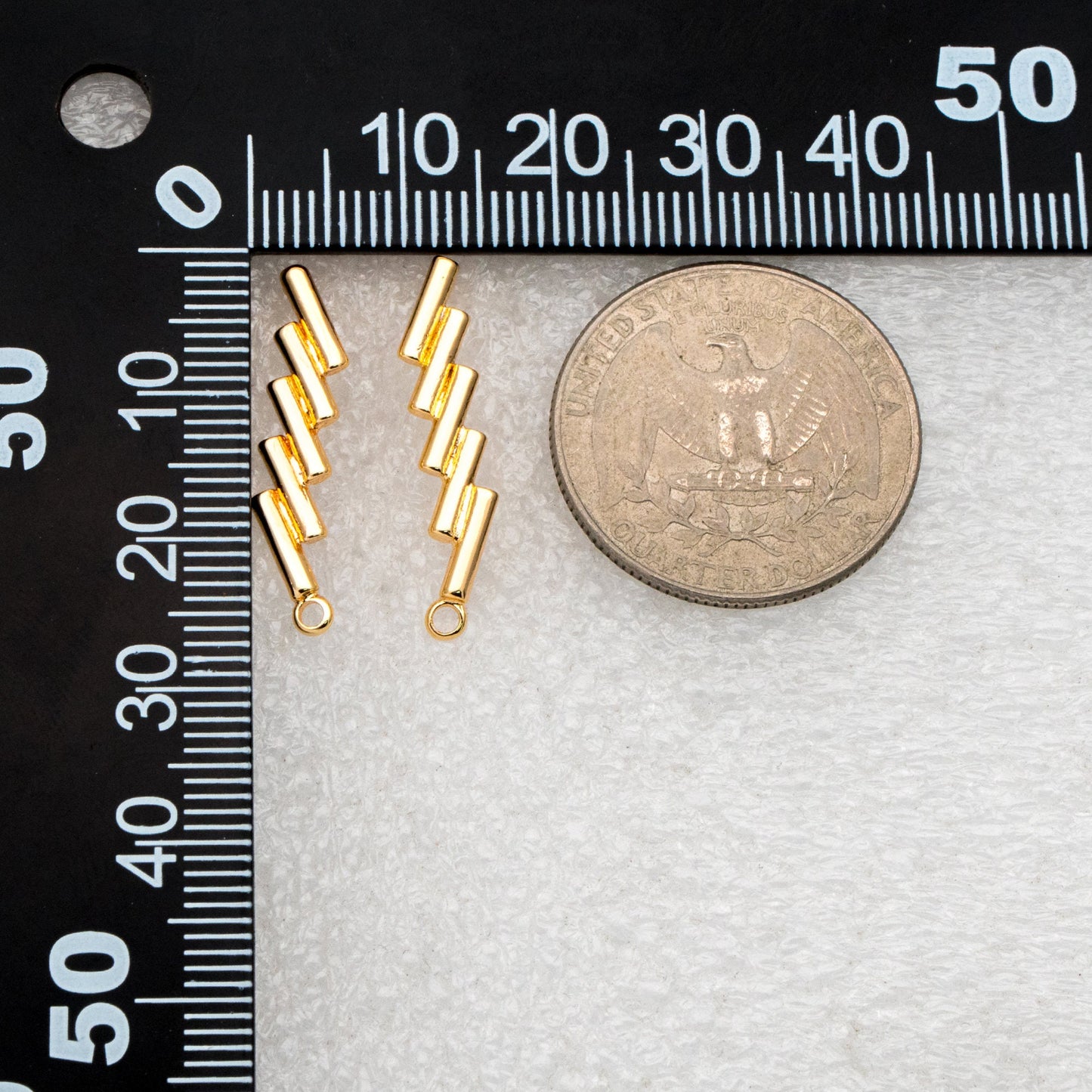 10pcs Gold Bar Ear Posts, Gold plated Brass Earring Findings, Stud Earring Components (GB-3549)