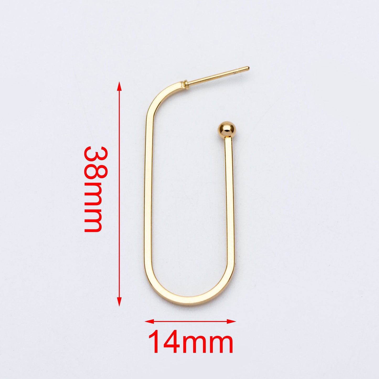 10pcs Gold Stud Earring, Simple Geometric Earring Posts, DIY Ear Wire Components (GB-679)