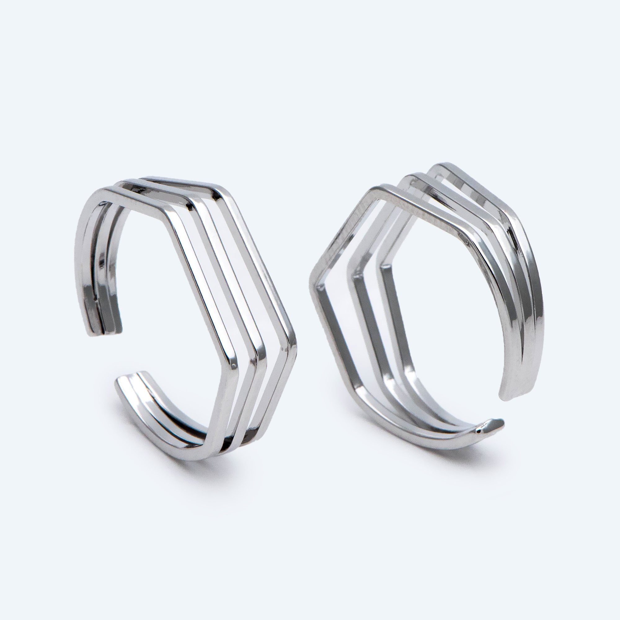 4pcs Gold Finger Rings, Adjustable Rings, Dainty Geometric Rings, 18K Gold Plated Brass, Minimalist Rings (#GB-2166)