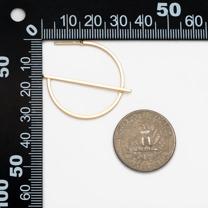 10pcs Gold/ Silver plated Brass Earring Posts, Geometric Circle Stud Earring, Circle Size 35mm (GB-509)