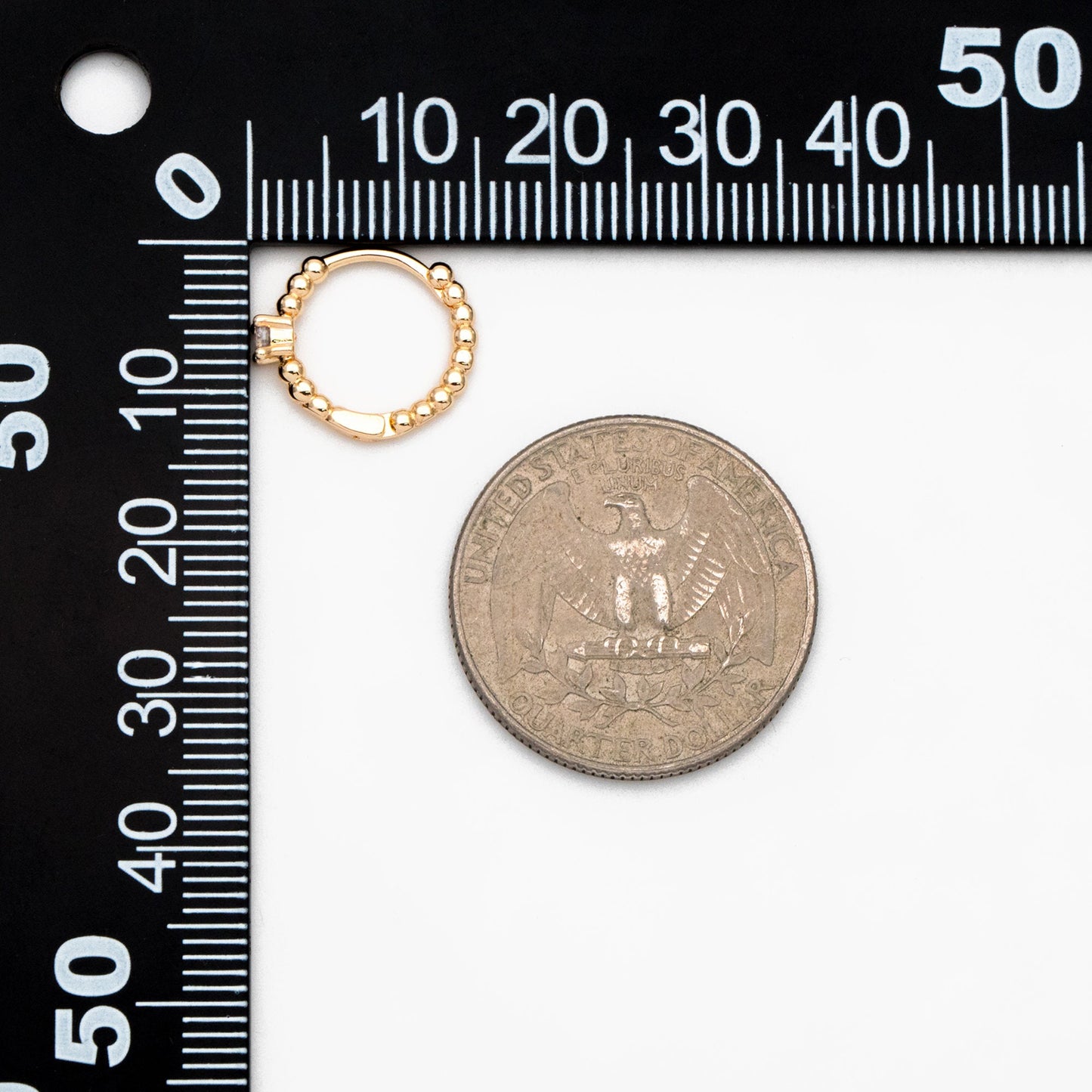 4pcs CZ Pave Gold Hoop Earrings 13mm, Gold Huggie Earrings, Minimalist Earrings, Dainty Earrings (GB-2815-D)