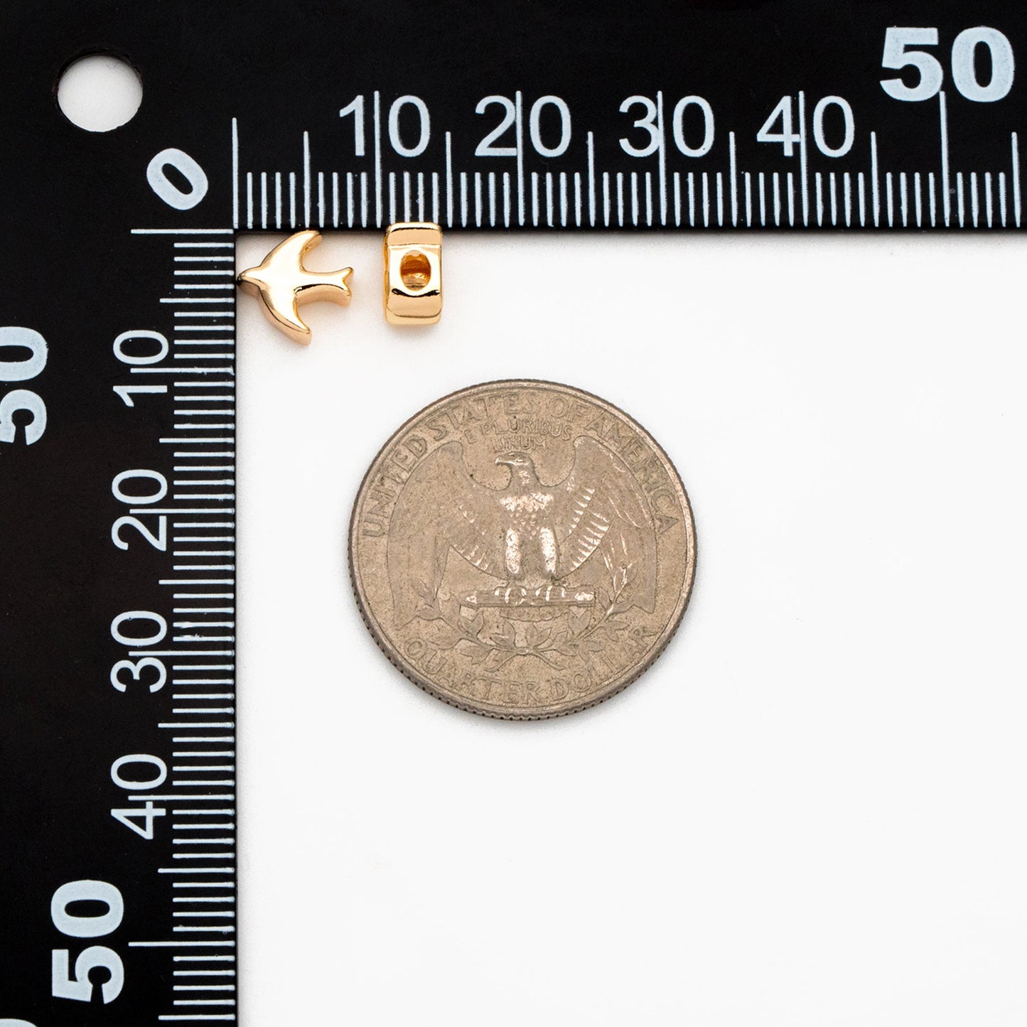 10pcs Gold Swallow Beads, Real Gold plated Brass Bird Beads, Jewelry Making Supplies Wholesale (GB-3610)