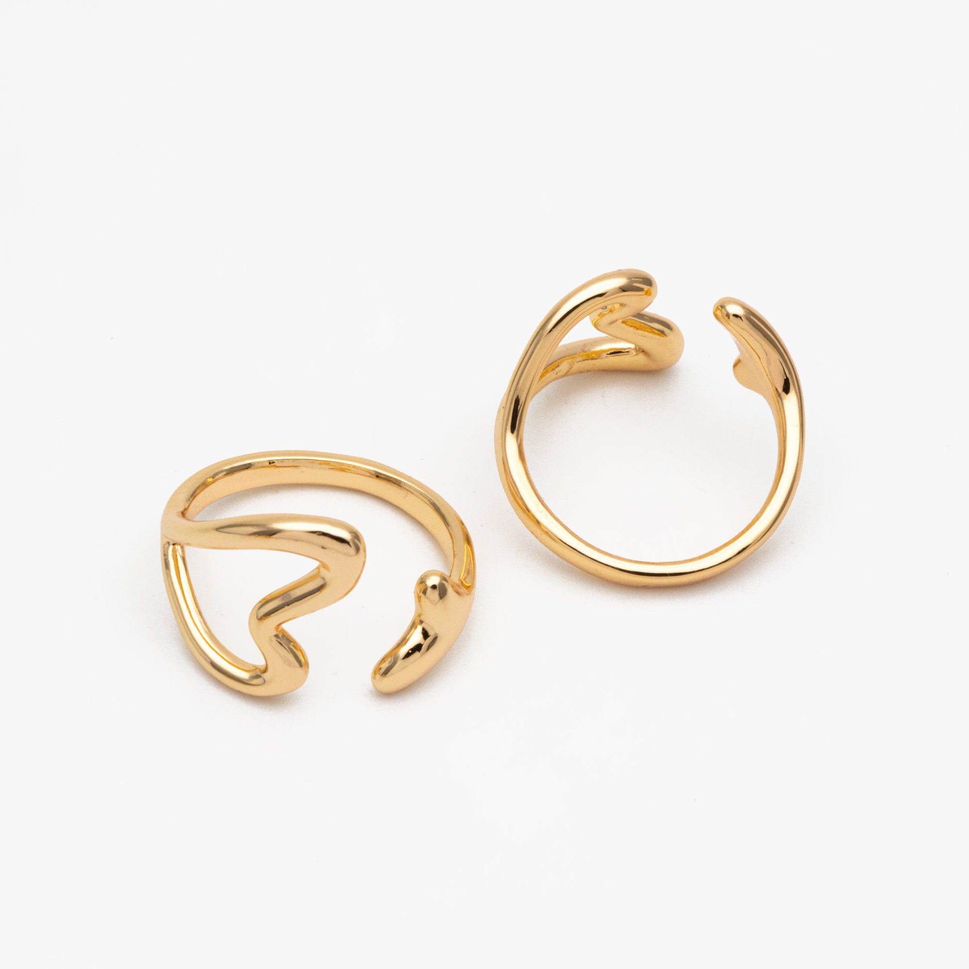 4pcs Gold Heart Ring, Everyday Ring, Fashion Rings, Adjustable Ring, Minimalist Ring (#GB-3624)