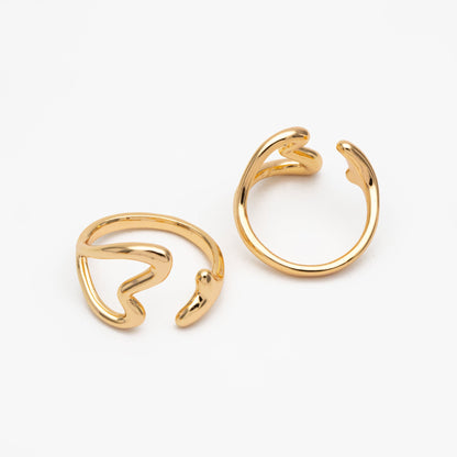 4pcs Gold Heart Ring, Everyday Ring, Fashion Rings, Adjustable Ring, Minimalist Ring (#GB-3624)