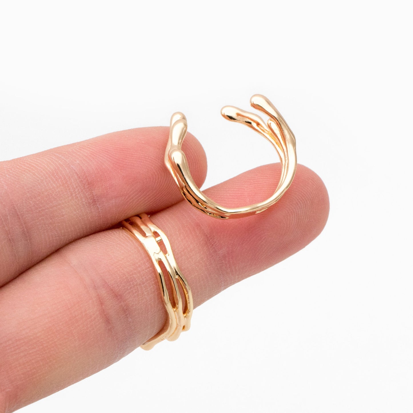 4pcs Gold Triple Band Ring, Everyday Ring, Modern Style Ring, Fashion Rings, Minimalist Ring (#GB-3629)