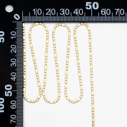 Gold plated Brass Beaded Chains 1.5mm, Craft Jewelry Chain (#LK-590)/ 1 Meter=3.3 ft