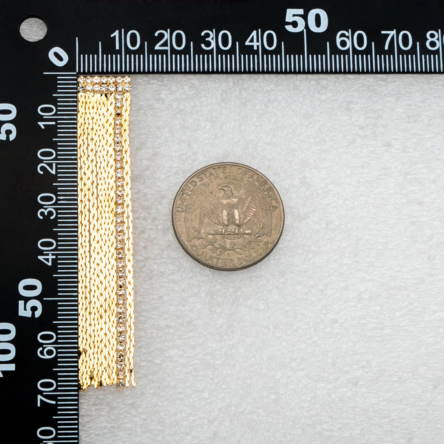 4pcs CZ Pave Chain Tassel Earrings, Long Tassel Stud Earring, Gold Dangling Earrings, Minimalist Earrings (GB-3556)