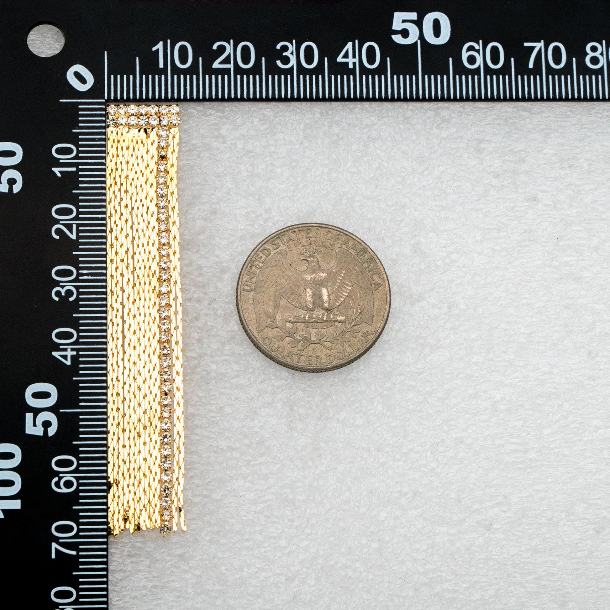 4pcs CZ Pave Chain Tassel Earrings, Long Tassel Stud Earring, Gold Dangling Earrings, Minimalist Earrings (GB-3556)