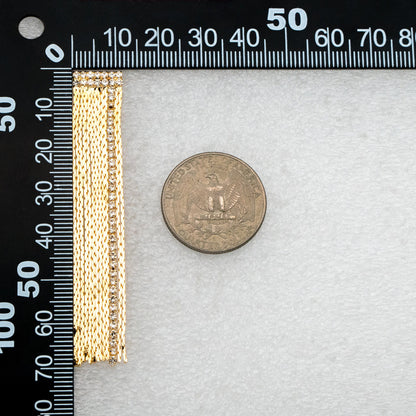 4pcs CZ Pave Chain Tassel Earrings, Long Tassel Stud Earring, Gold Dangling Earrings, Minimalist Earrings (GB-3556)