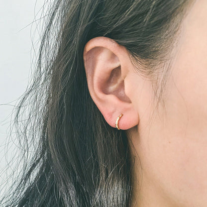 4pcs CZ Paved Hoop Earrings, 10mm, Dainty Huggie Earrings, Minimalist Earring, Small Gold Hoops Earring (GB-2815-A)