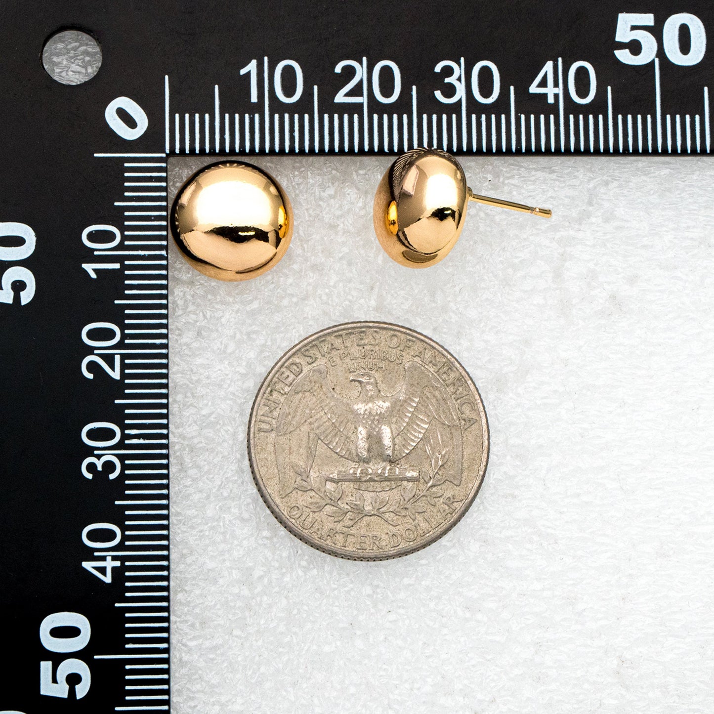 4pcs Gold Round Ear Post 13mm, 18K Gold plated Brass, Geometric Stud Earring Components (GB-3634)