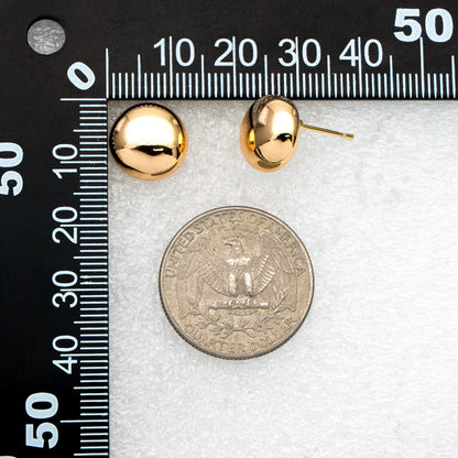 4pcs Gold Round Ear Post 13mm, 18K Gold plated Brass, Geometric Stud Earring Components (GB-3634)