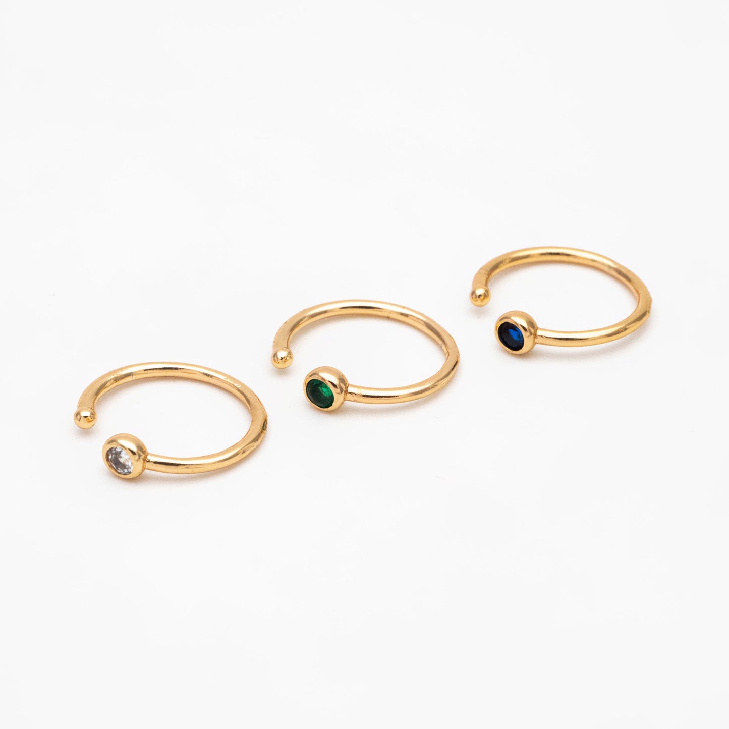 10pcs Round CZ Pave Minimalist Ear Cuffs, Non Pierced Ear Cuff, Dainty Earcuff Earring (GB-3562)