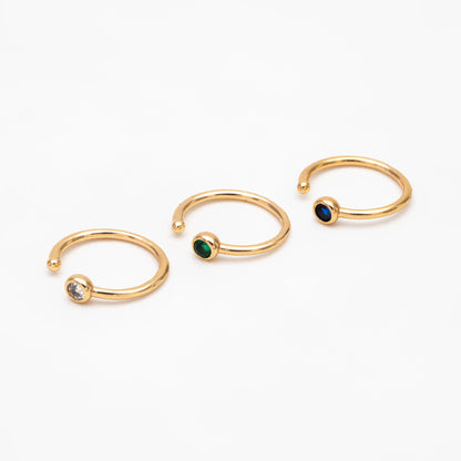 10pcs Round CZ Pave Minimalist Ear Cuffs, Non Pierced Ear Cuff, Dainty Earcuff Earring (GB-3562)