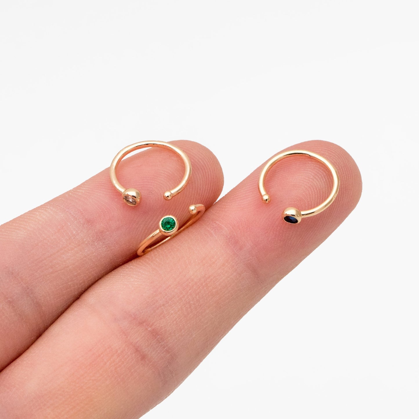 10pcs Round CZ Pave Minimalist Ear Cuffs, Non Pierced Ear Cuff, Dainty Earcuff Earring (GB-3562)