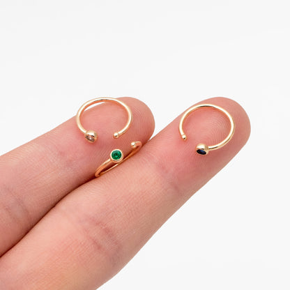 10pcs Round CZ Pave Minimalist Ear Cuffs, Non Pierced Ear Cuff, Dainty Earcuff Earring (GB-3562)