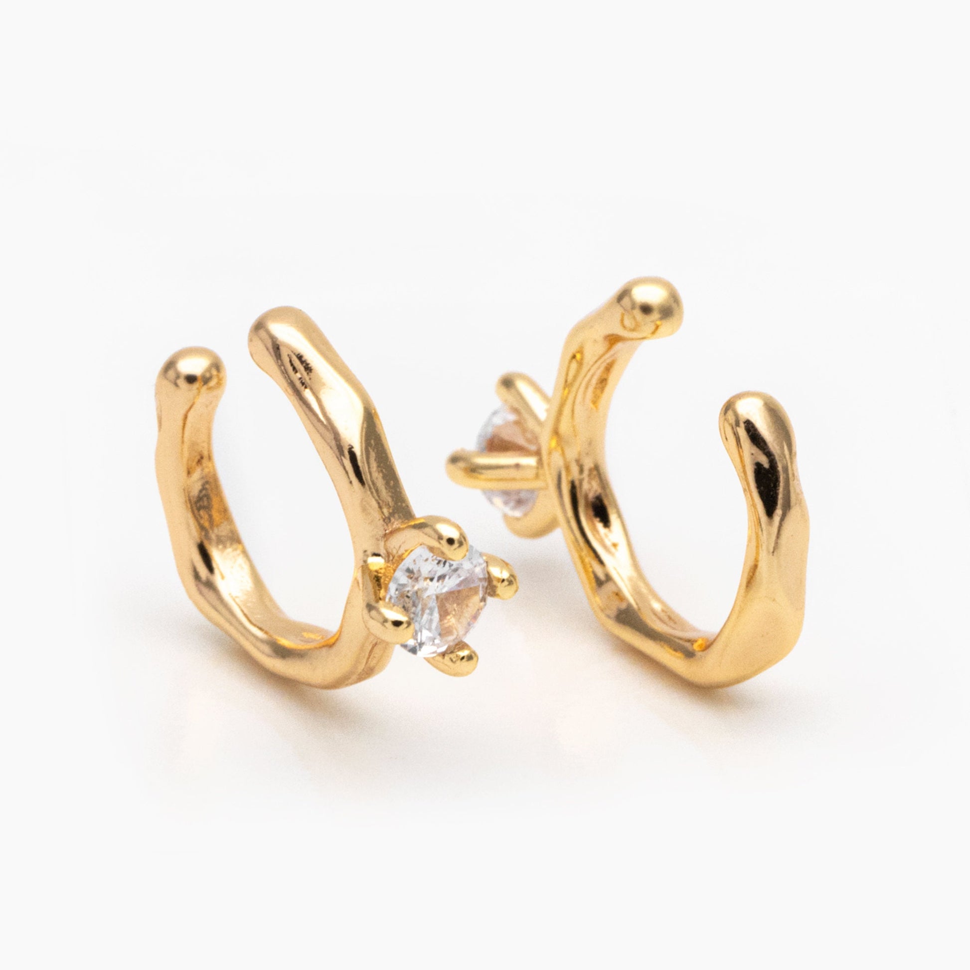 10pcs CZ Pave Ear Cuff, Minimalist Cartilage Earrings, Dainty Earcuff Earring (GB-3566)