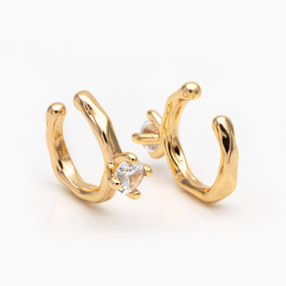 10pcs CZ Pave Ear Cuff, Minimalist Cartilage Earrings, Dainty Earcuff Earring (GB-3566)