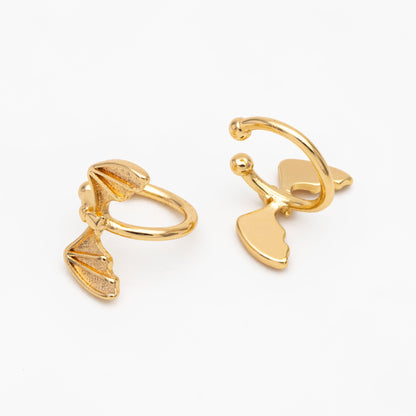 10pcs Gold/ Silver Bat Ear Cuff, Cartilage Ear Cuff, Gold/ Rhodium Plated Brass Ear Cuff, Cartilage Earrings (GB-3570)