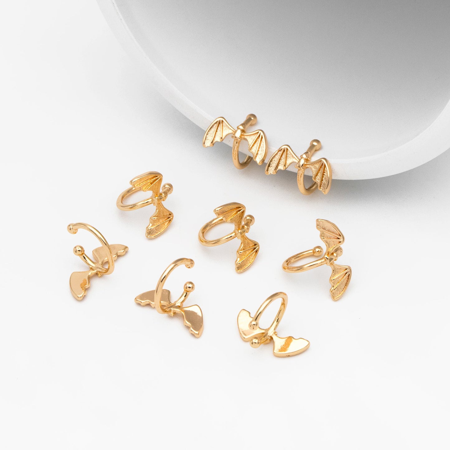 10pcs Gold/ Silver Bat Ear Cuff, Cartilage Ear Cuff, Gold/ Rhodium Plated Brass Ear Cuff, Cartilage Earrings (GB-3570)