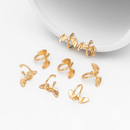 10pcs Gold/ Silver Bat Ear Cuff, Cartilage Ear Cuff, Gold/ Rhodium Plated Brass Ear Cuff, Cartilage Earrings (GB-3570)