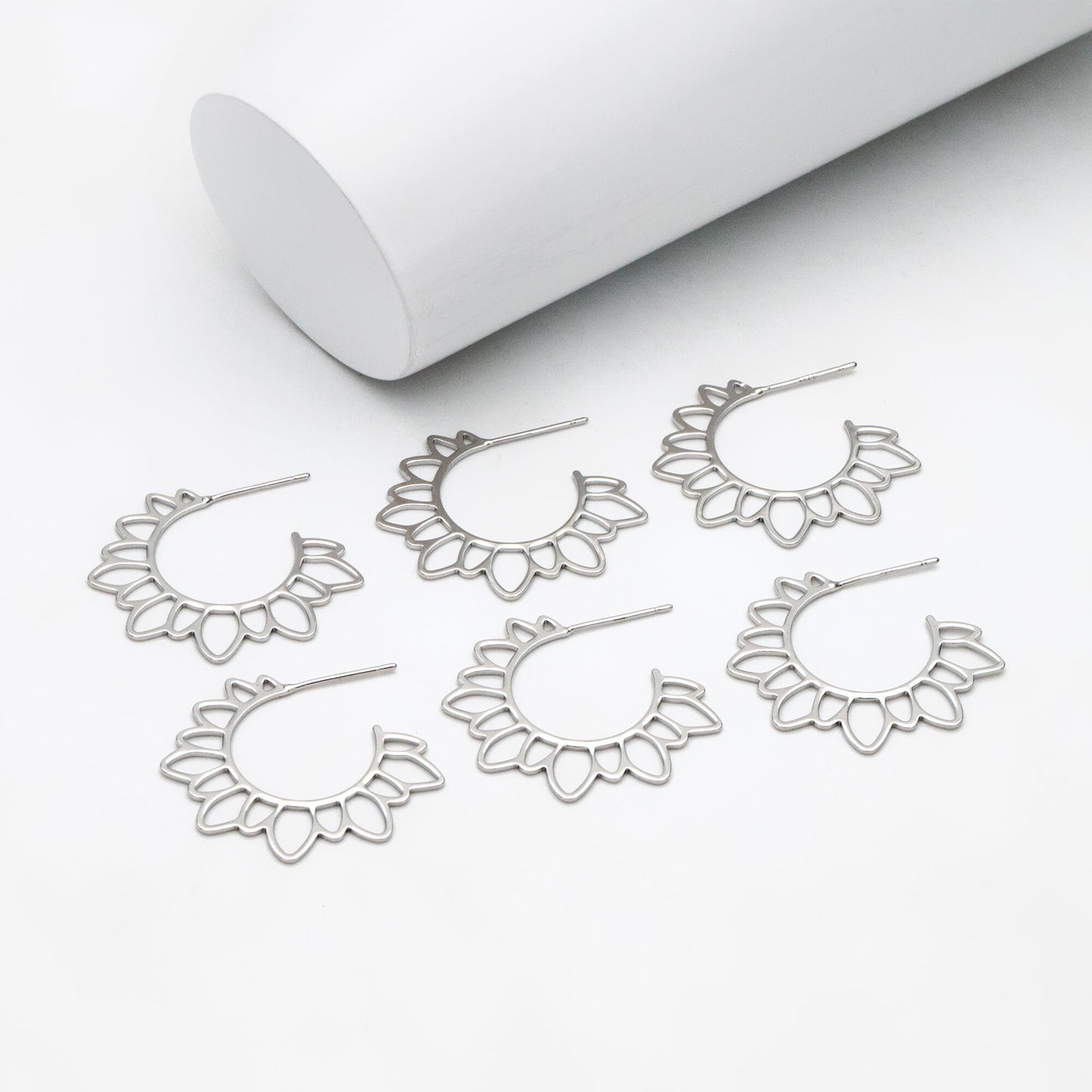 10pcs Gold/ Silver Flower round post Earrings, 30mm, Gold/ Rhodium plated Brass Sun Earrings, Jewelry Making, Jewelry Supplies (#GB-1711)