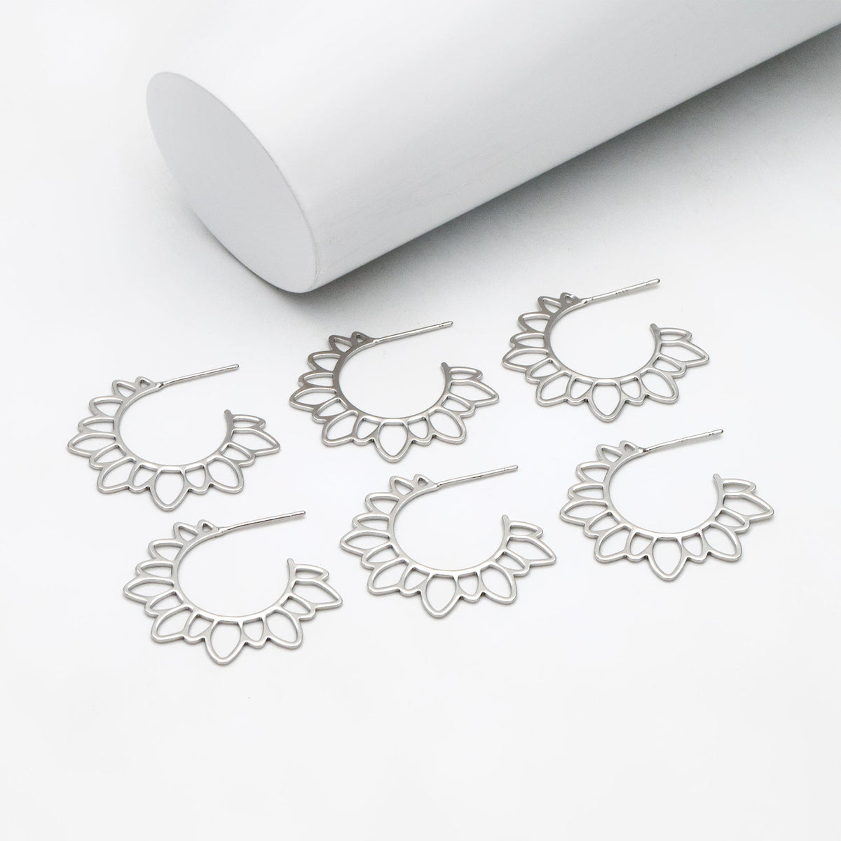10pcs Gold/ Silver Flower round post Earrings, 30mm, Gold/ Rhodium plated Brass Sun Earrings, Jewelry Making, Jewelry Supplies (#GB-1711)