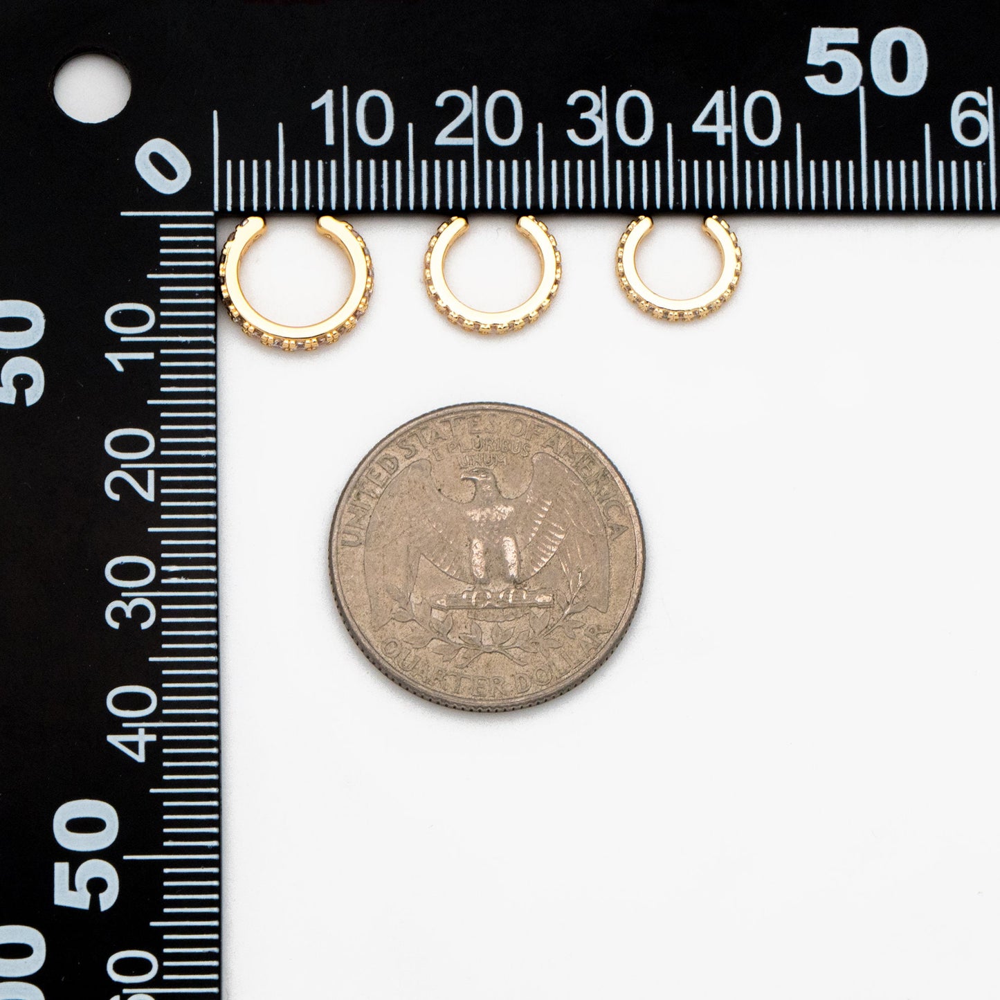 4pcs CZ Pave Ear Cuff 10/ 11/ 12mm, Minimalist Cartilage Earrings, Dainty Earcuff Earring (GB-3568)