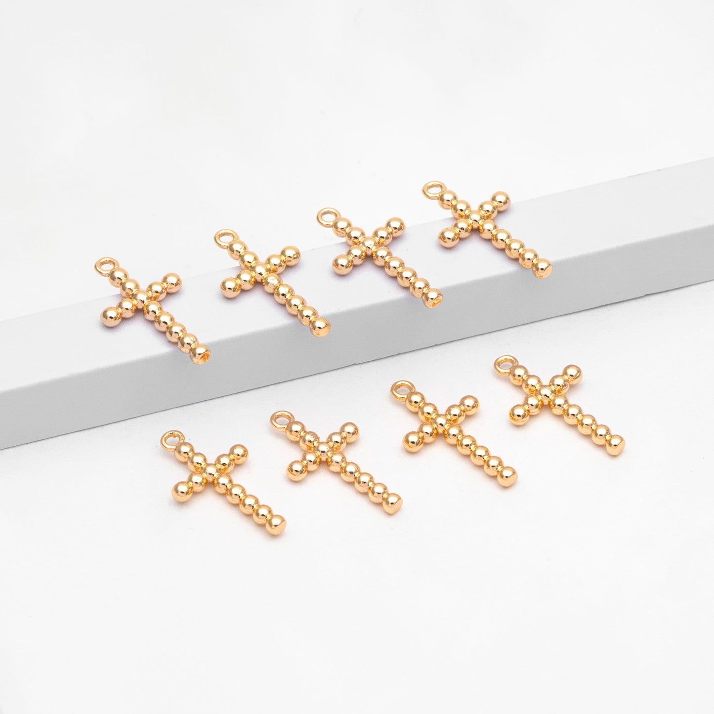 4pcs Gold Cross Charm 20x11mm, Earring Findings, Jewelry Making, Diy Material, Jewelry Supplies (GB-2731-H)