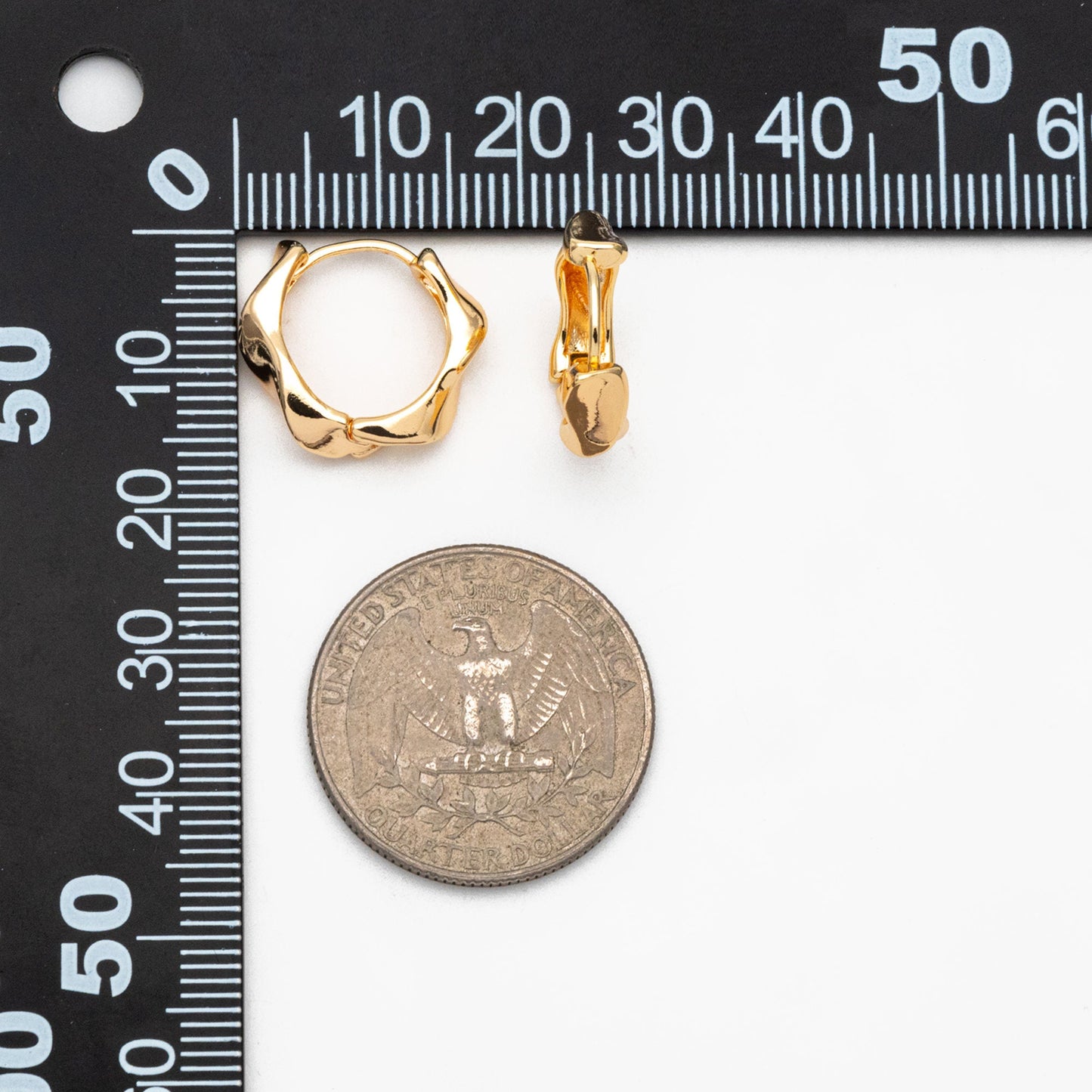 4pcs Gold/ Silver Twist Hoop Earrings, Gold/ Rhodium plated Brass, Minimalist Huggie Earrings (GB-3645)