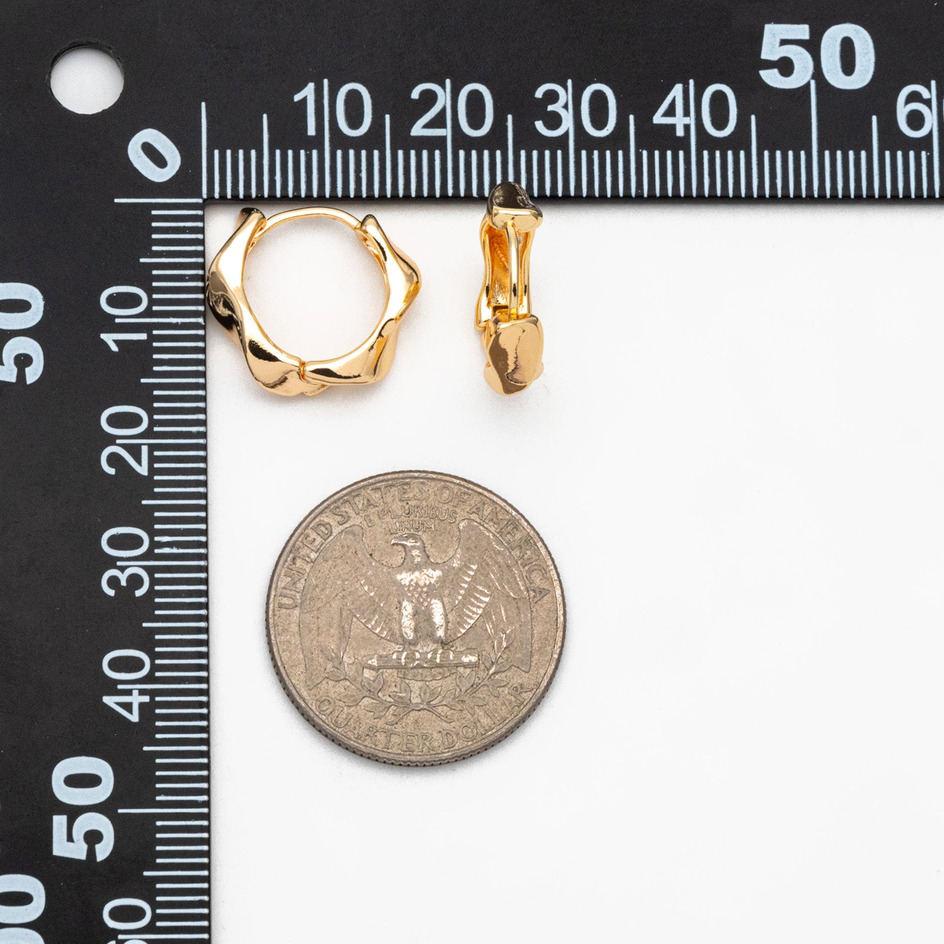 4pcs Gold/ Silver Twist Hoop Earrings, Gold/ Rhodium plated Brass, Minimalist Huggie Earrings (GB-3645)