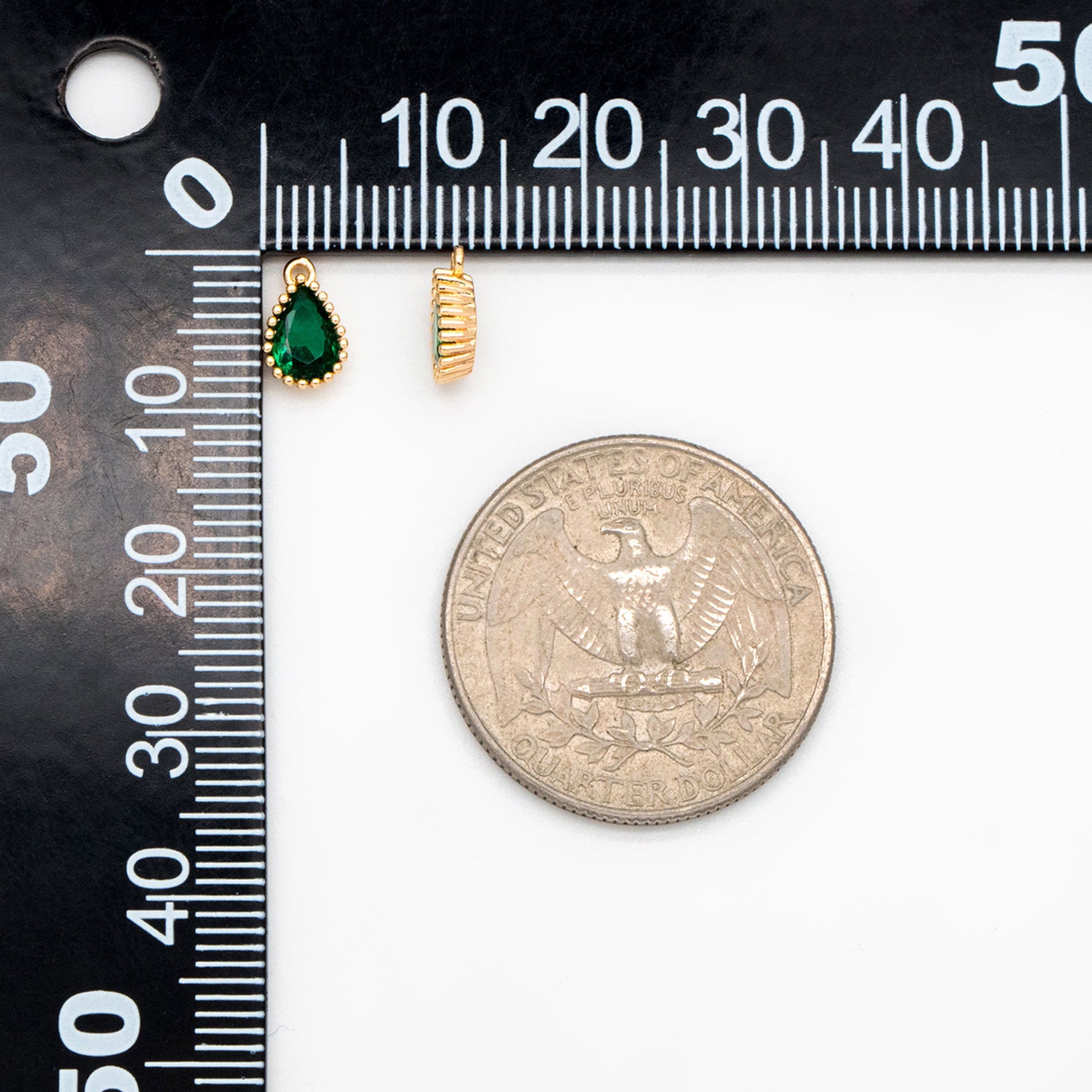 10pcs CZ Pave Teardrop Birthstone Charms 8x5mm, Gold Plated Brass Crystal Charms, Diy Jewelry Making Supplies (GB-3657)