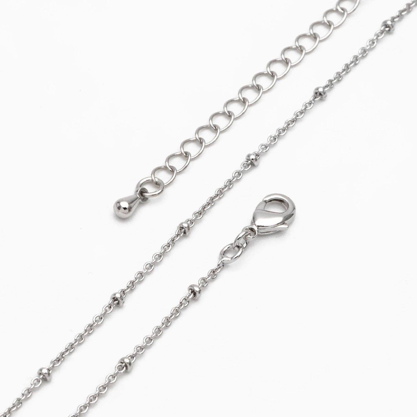 Gold/ Rhodium plated Brass Satellite Chains 1.4mm, Finished Dainty Necklace with Extender Chain, Ready to Wear 18 Inch (#LK-312)
