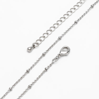 Gold/ Rhodium plated Brass Satellite Chains 1.4mm, Finished Dainty Necklace with Extender Chain, Ready to Wear 18 Inch (#LK-312)