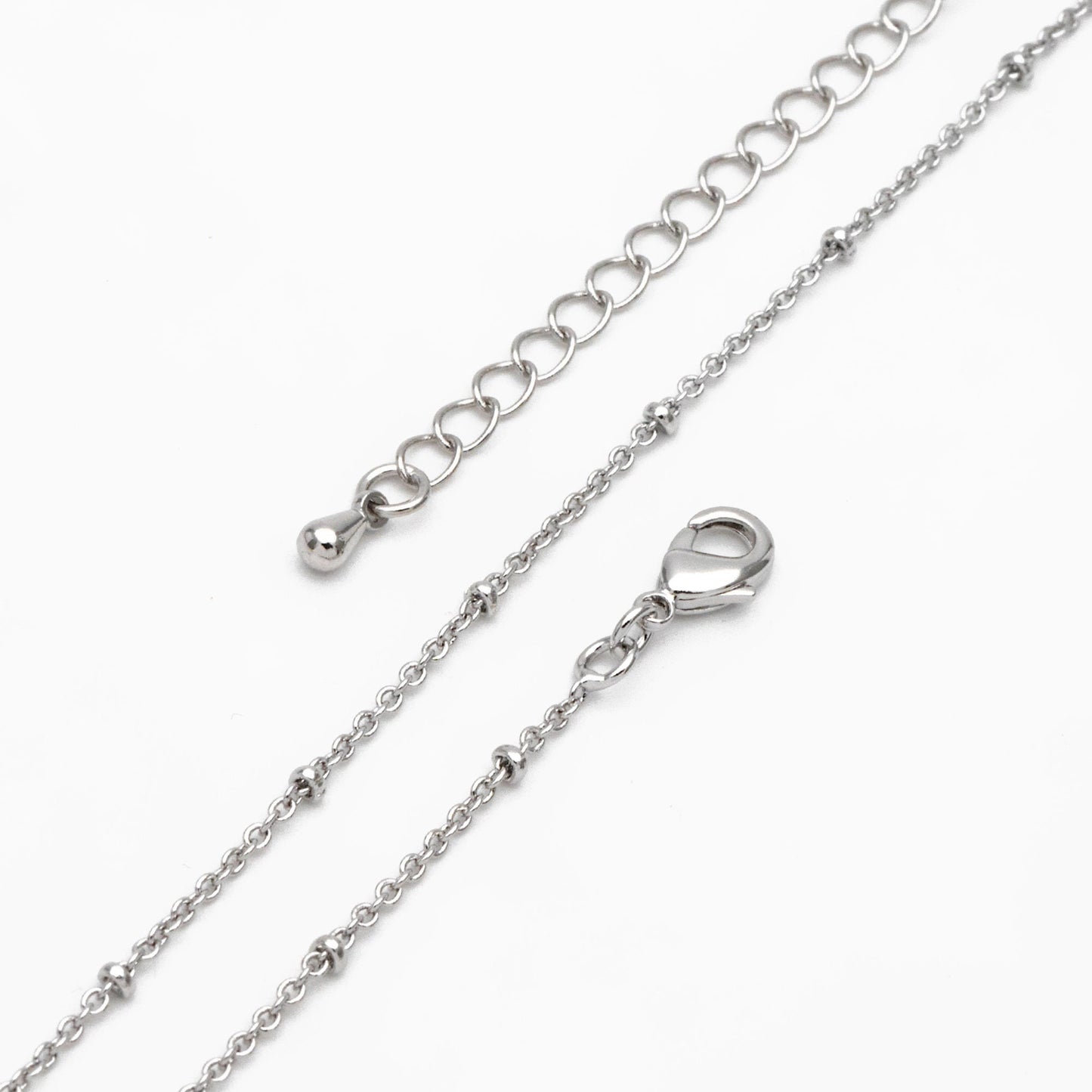Gold/ Rhodium plated Brass Satellite Chains 1.4mm, Finished Dainty Necklace with Extender Chain, Ready to Wear 18 Inch (#LK-312)