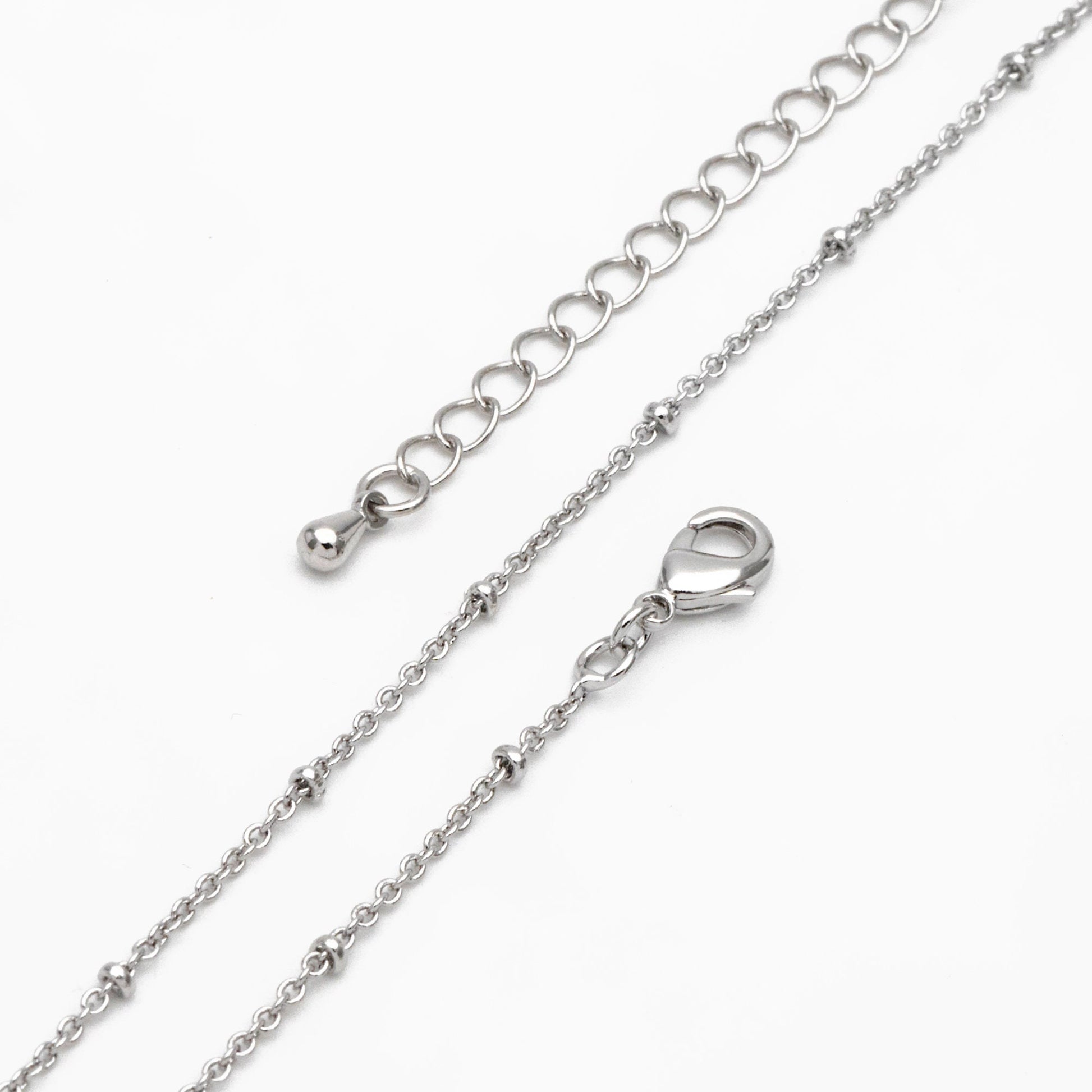 Gold/ Rhodium plated Brass Satellite Chains 1.4mm, Finished Dainty Necklace with Extender Chain, Ready to Wear 18 Inch (#LK-312)