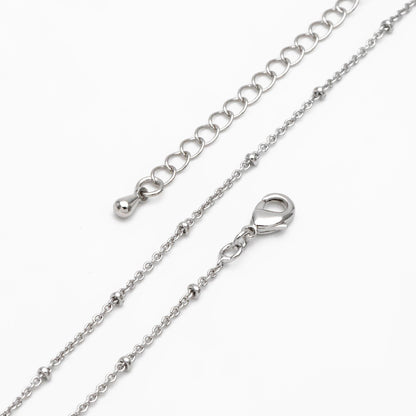 Gold/ Rhodium plated Brass Satellite Chains 1.4mm, Finished Dainty Necklace with Extender Chain, Ready to Wear 18 Inch (#LK-312)