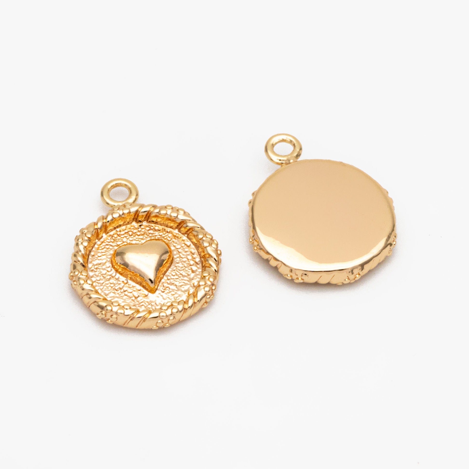 10pcs Gold Plated Brass Poker Charms: Heart/ Club/ Dimond/ Spade Card Pendants (GB-3587)