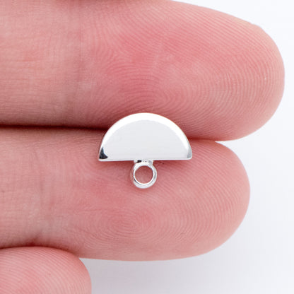 10pcs Gold Semi-circle Ear Posts 10x8mm, Geometric Stud Earrings, Half Moon Earring Components (GB-577)