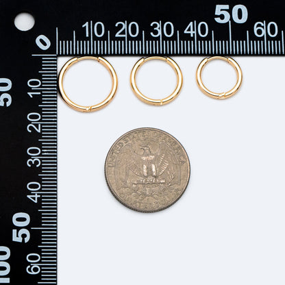 10pcs Gold/ Silver Rose Gold Huggie Hoop Earrings 14/ 16/ 18mm, Stainless Steel Hoops, Simple Hoops 1.6mm thick (GB-2200)