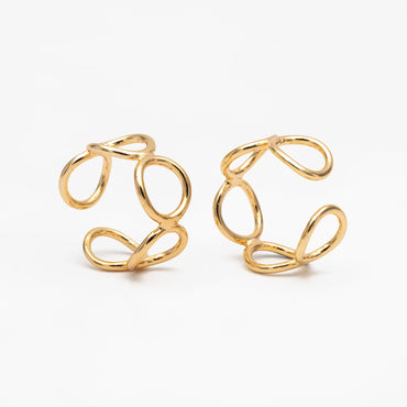 4pcs Gold/ Silver Chain Ring, Statement Ring, Chunky Ring, Dainty Rings, Adjustable Ring, Minimalist Ring (#GB-3615)