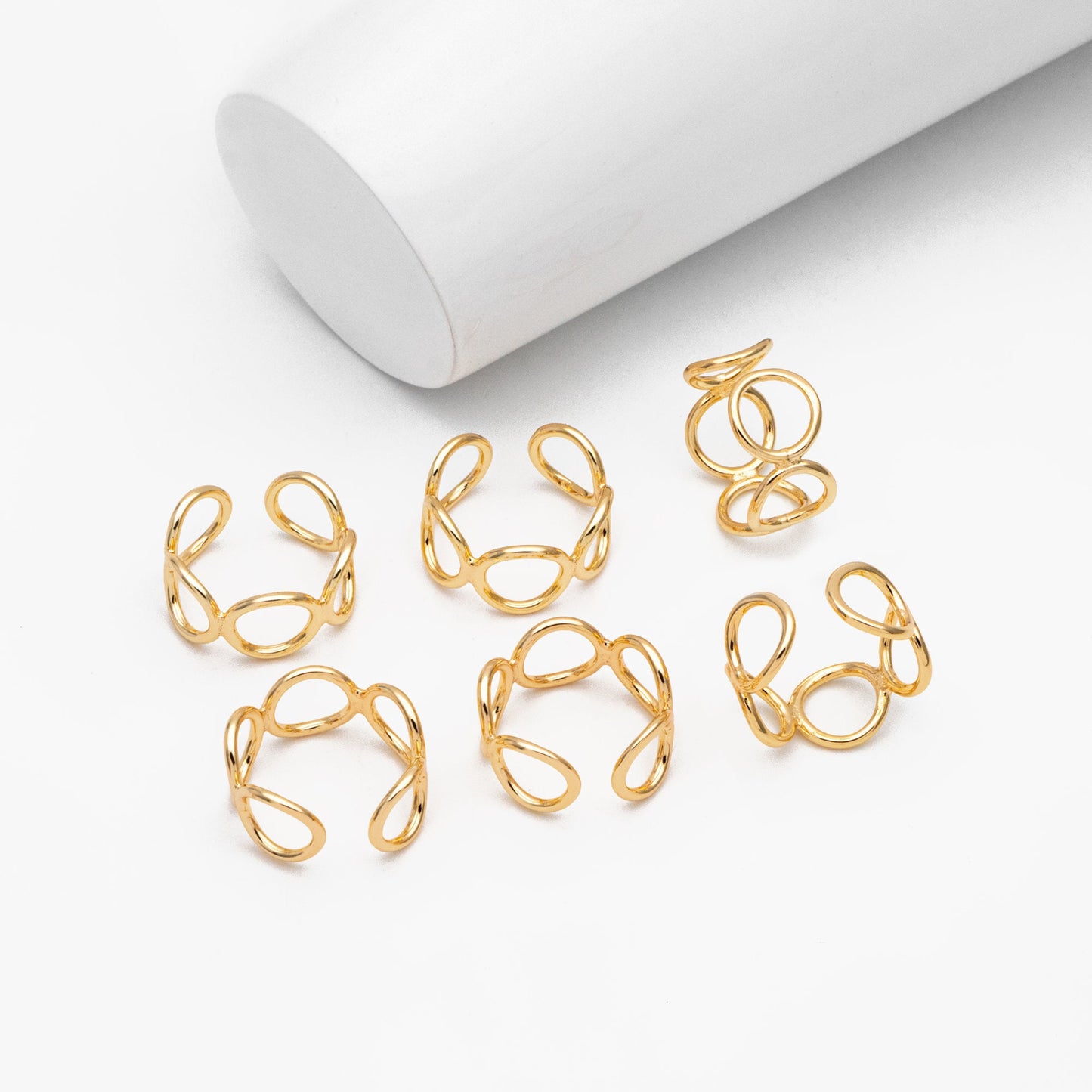 4pcs Gold/ Silver Chain Ring, Statement Ring, Chunky Ring, Dainty Rings, Adjustable Ring, Minimalist Ring (#GB-3615)