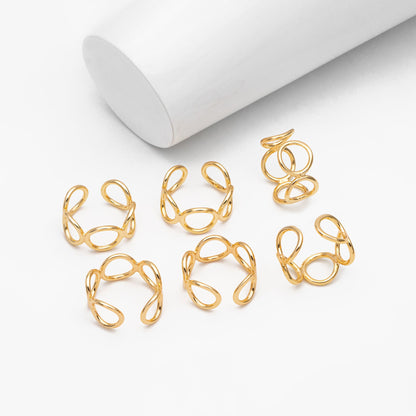 4pcs Gold/ Silver Chain Ring, Statement Ring, Chunky Ring, Dainty Rings, Adjustable Ring, Minimalist Ring (#JZ-051)